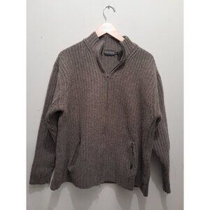 Fisherman Out Of Ireland SIze Large Soft Shetland Wool Chunky Cardigan Pockets